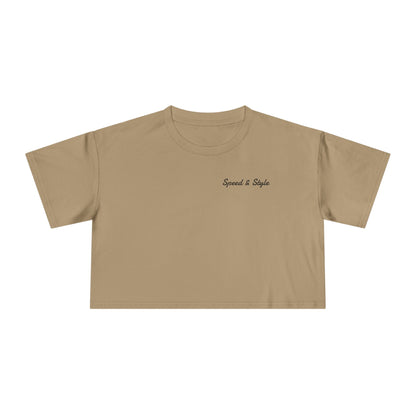 Black Logo Crop Top Tee