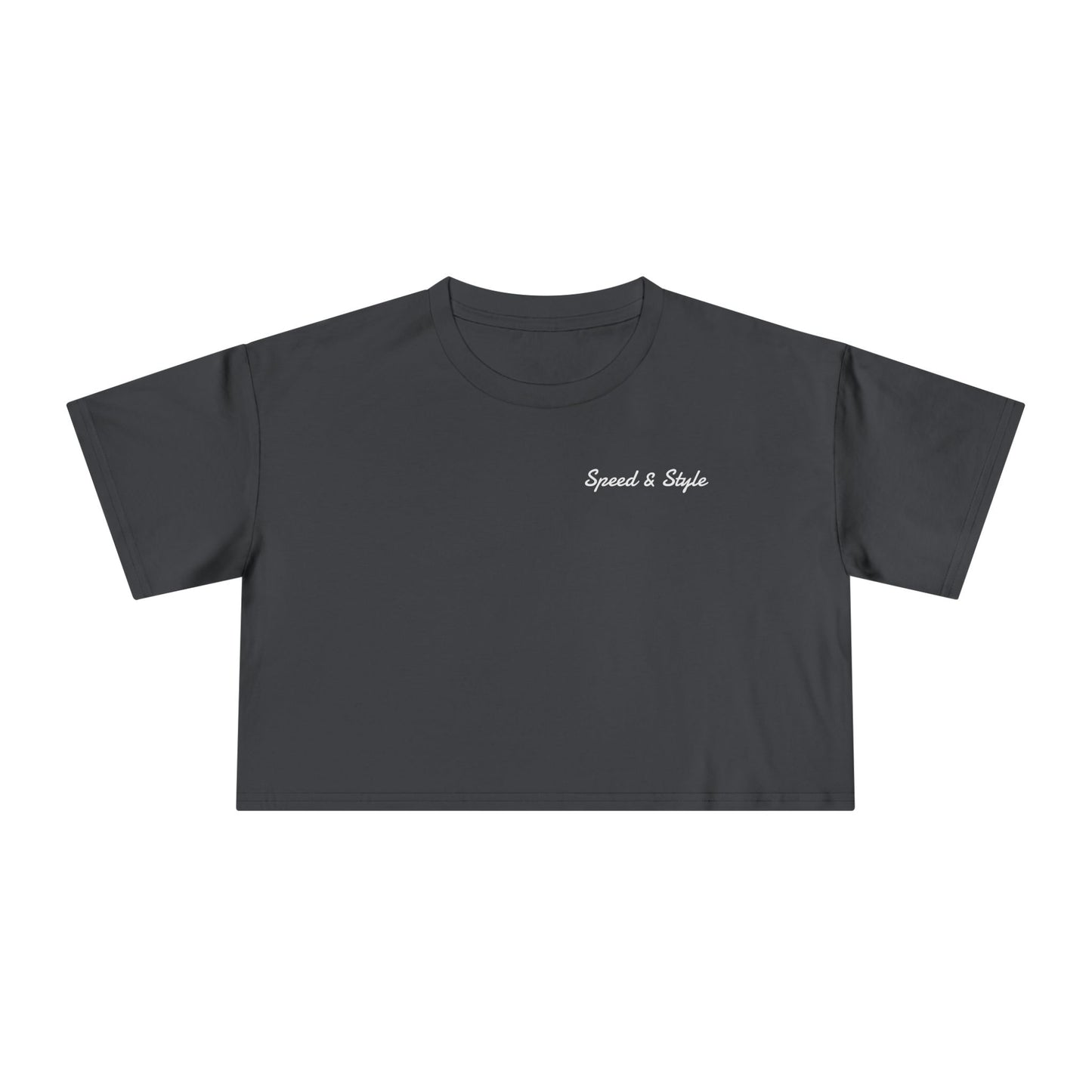 White Logo Crop Top Tee