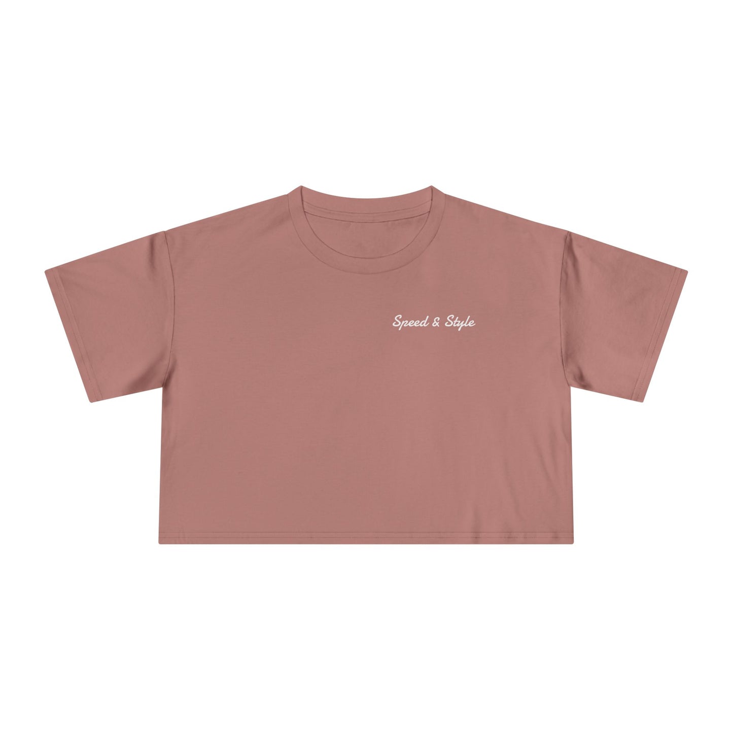 White Logo Crop Top Tee