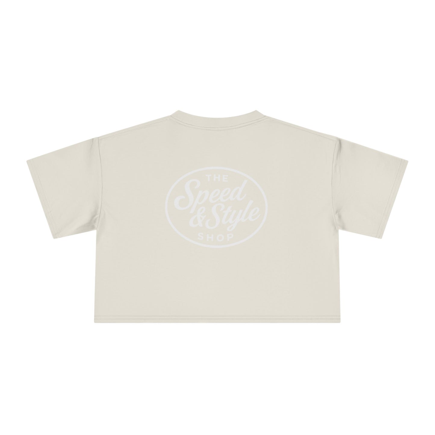 White Logo Crop Top Tee