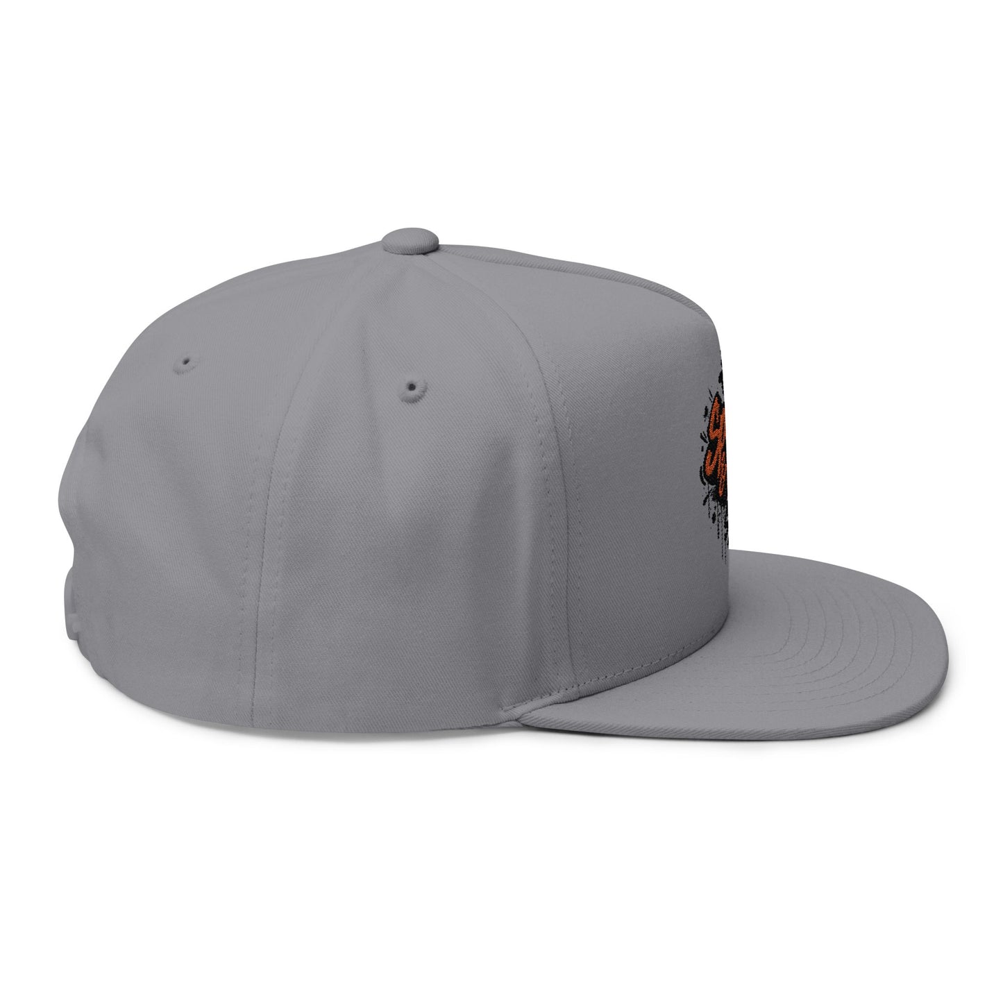 Embroidered Graffiti Logo Flat Bill Hat