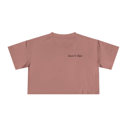 Black Logo Crop Top Tee