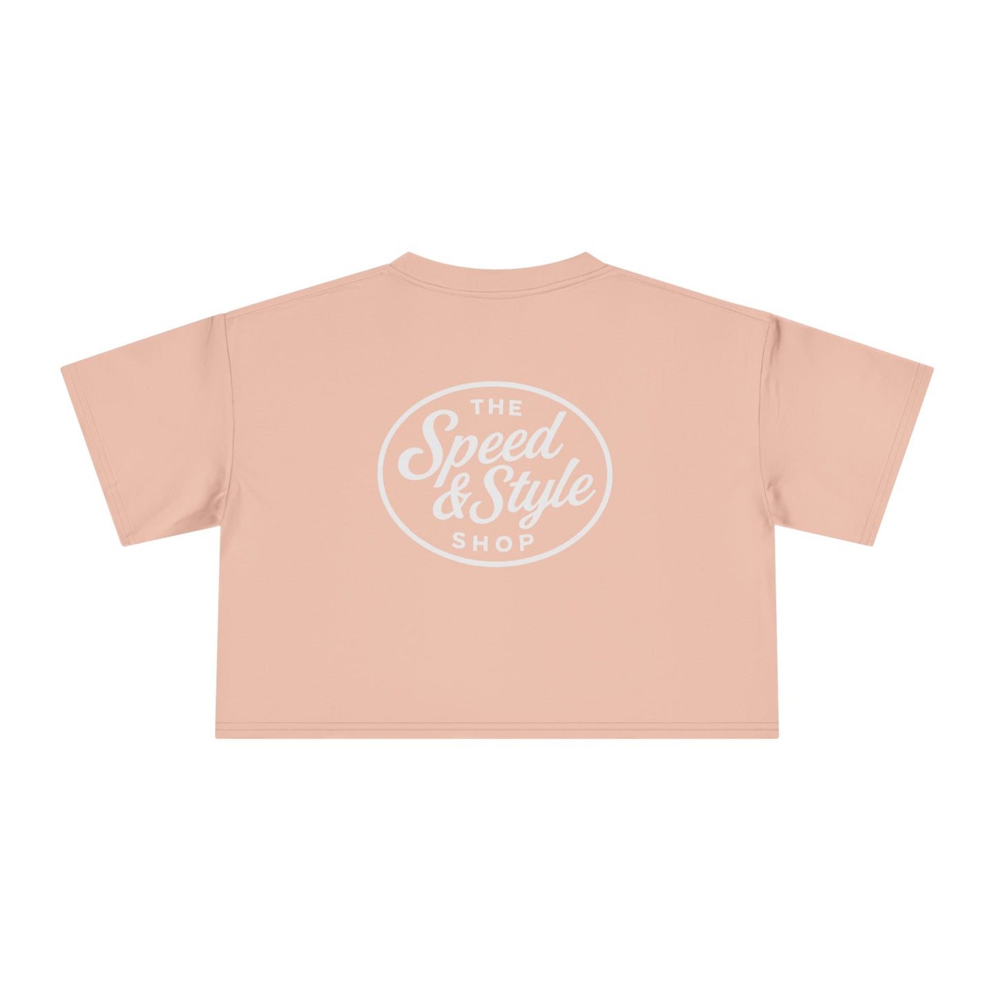 White Logo Crop Top Tee