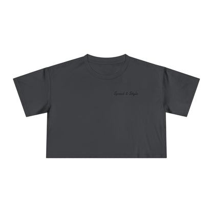 Black Logo Crop Top Tee