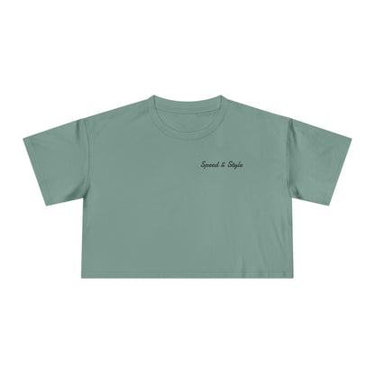 Black Logo Crop Top Tee