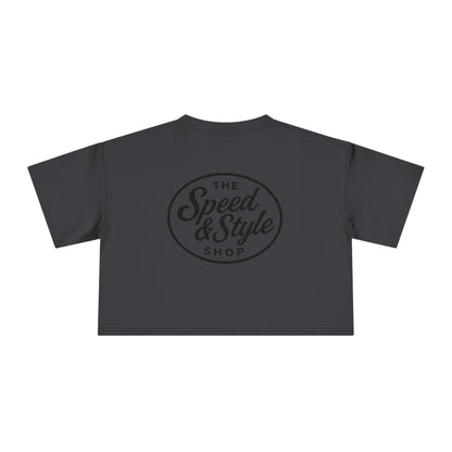 Black Logo Crop Top Tee