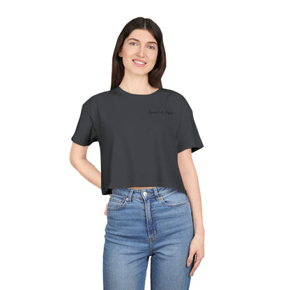 Black Logo Crop Top Tee