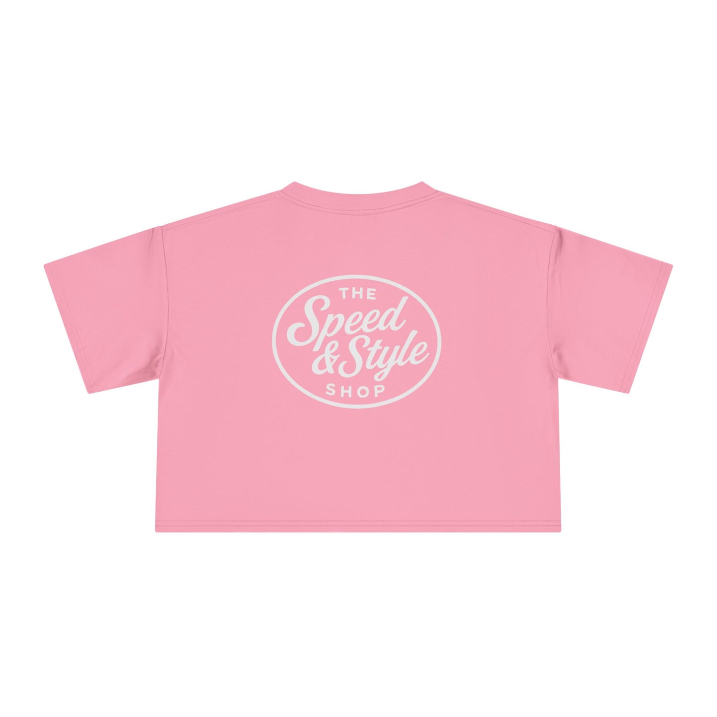 White Logo Crop Top Tee