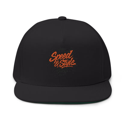 Embroidered Graffiti Logo Flat Bill Hat