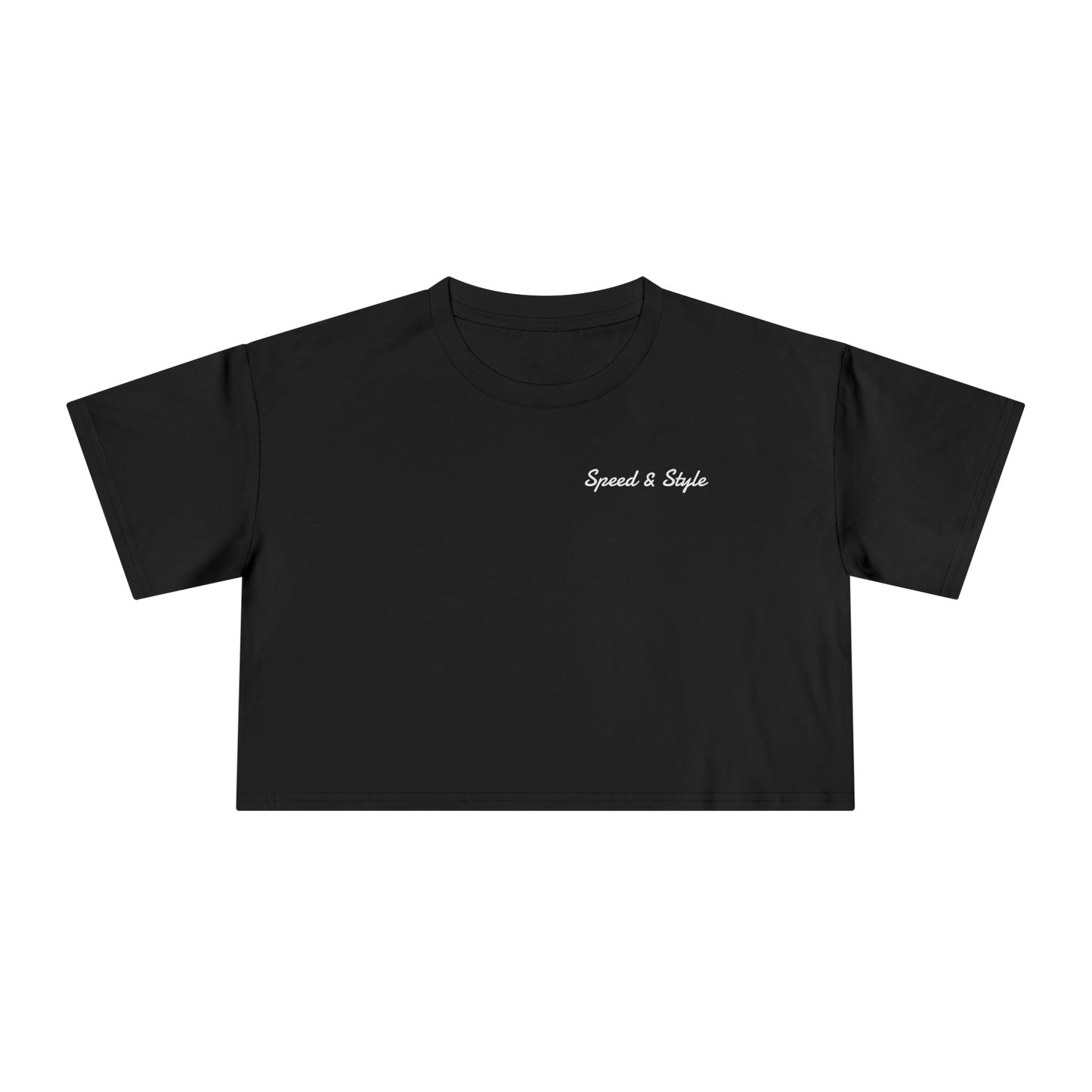 White Logo Crop Top Tee