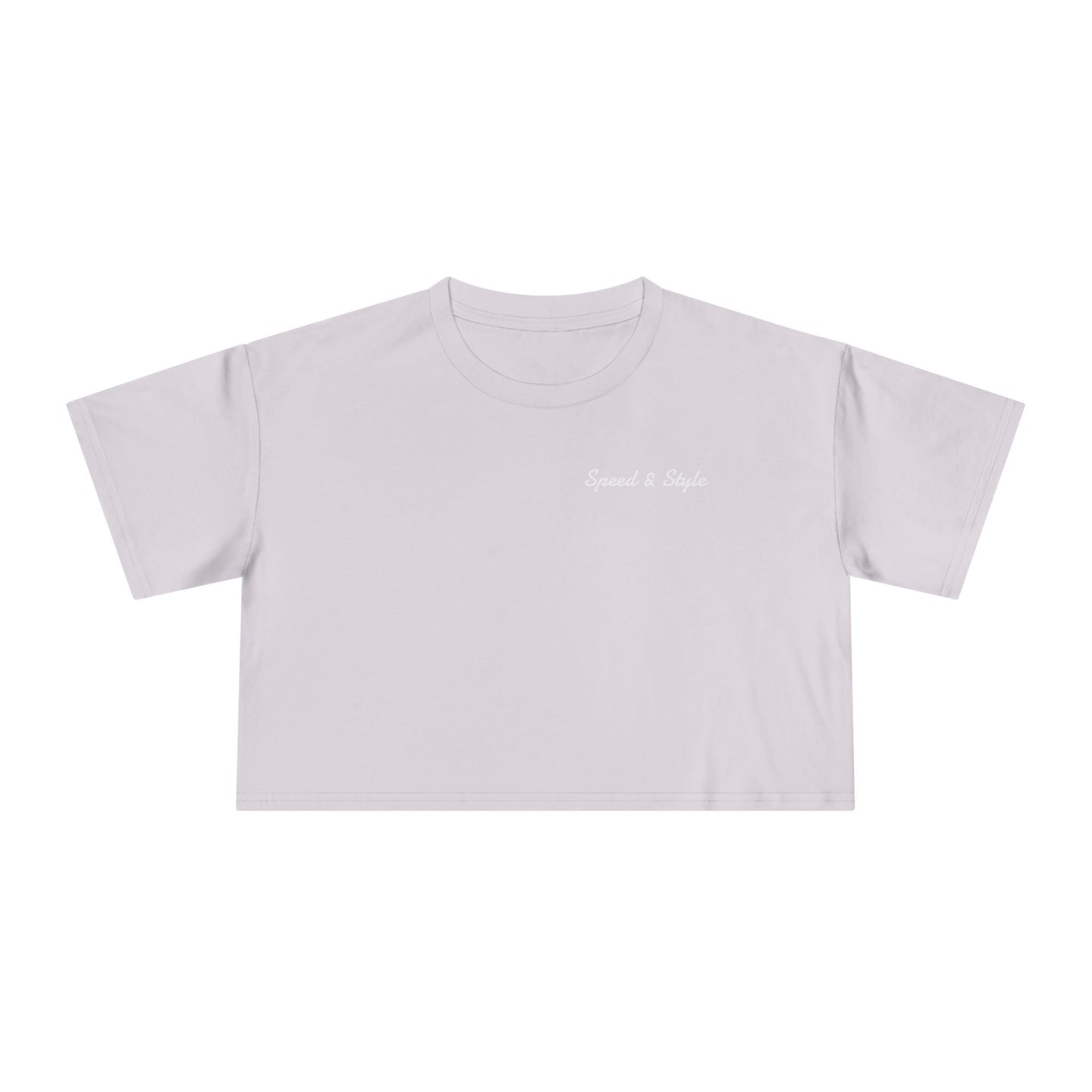 White Logo Crop Top Tee