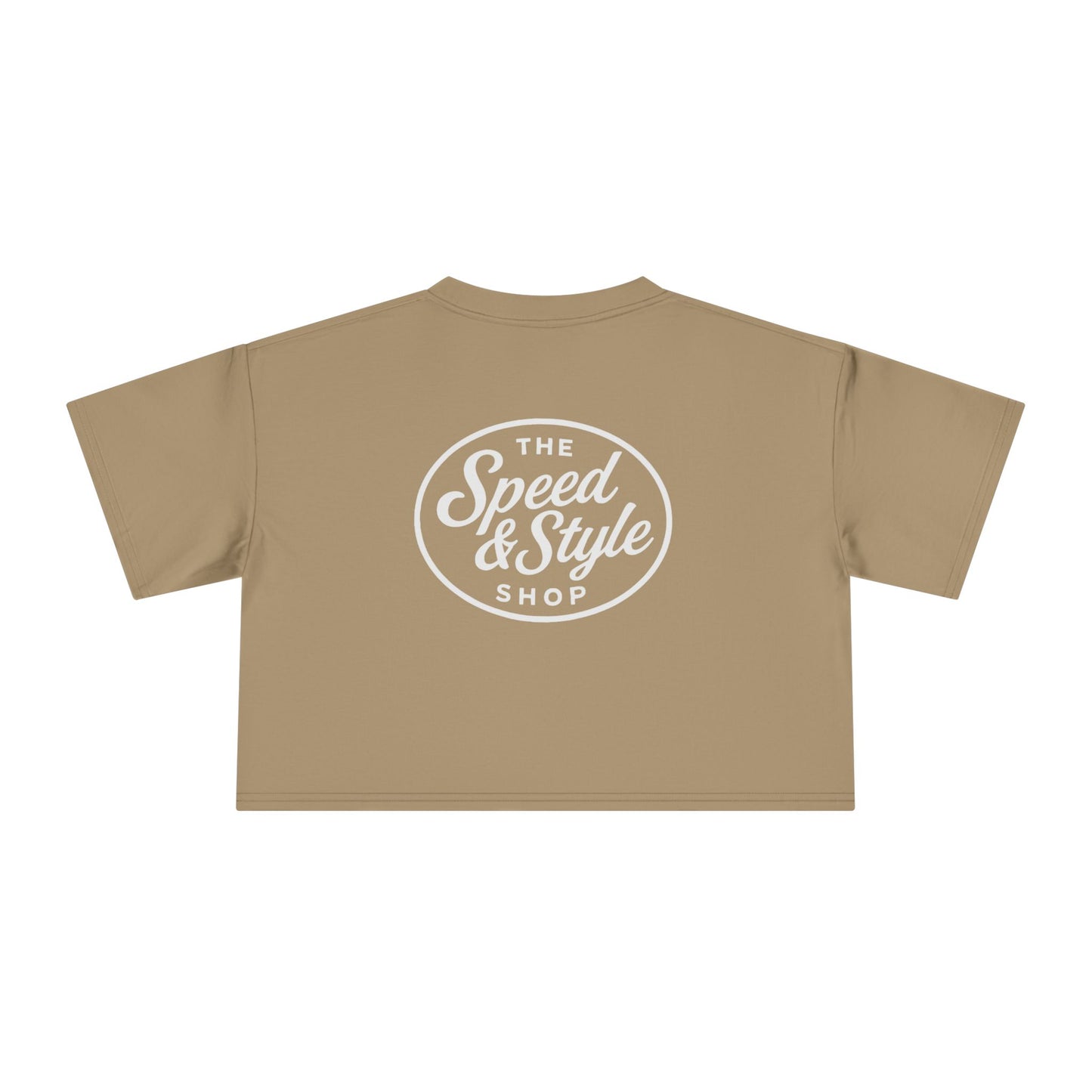 White Logo Crop Top Tee